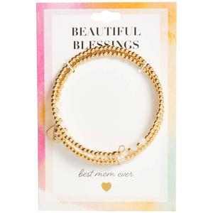 Beautiful Blessings Mom Beaded Coil Bracelet