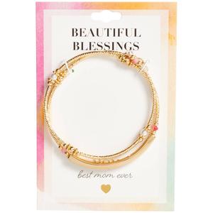 Beautiful Blessings Best Mom Ever Coil Bead Bracelet