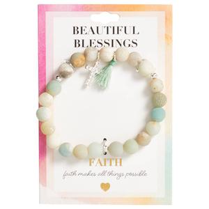 Beautiful Blessings Multi-Color Beaded Cross Charm Bracelet