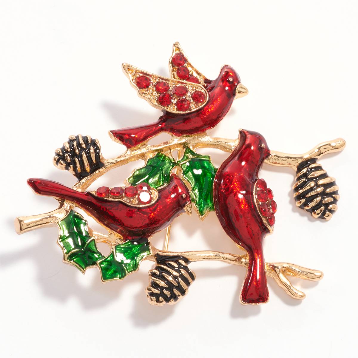 Holiday Birds Pin