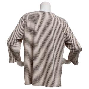 Petite Napa Valley 3/4 Sleeve Texture Stripe Knit Tee alternate view