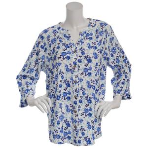 Womens Napa Valley 3/4 Sleeve Floral Eyelet Blouse alternate view