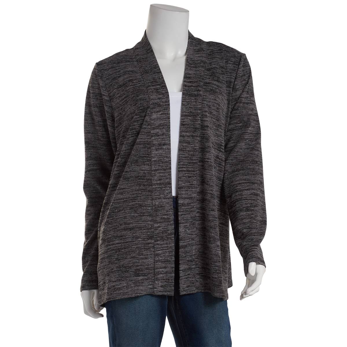 Petites Napa Valley Long Sleeve Open Front Space Dye Cardigan