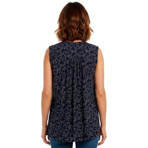 Petite Napa Valley Sleeveless Coastal Pleat Jacquard Blouse alternate view