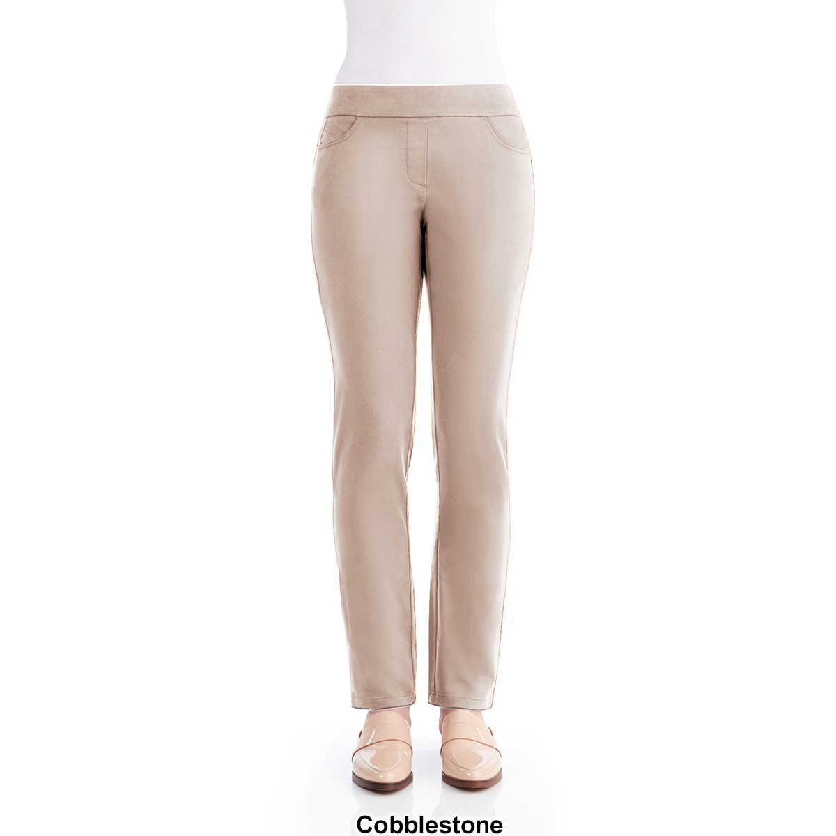 Petites Napa Valley Cotton Super Stretch Pull On Pants-Average