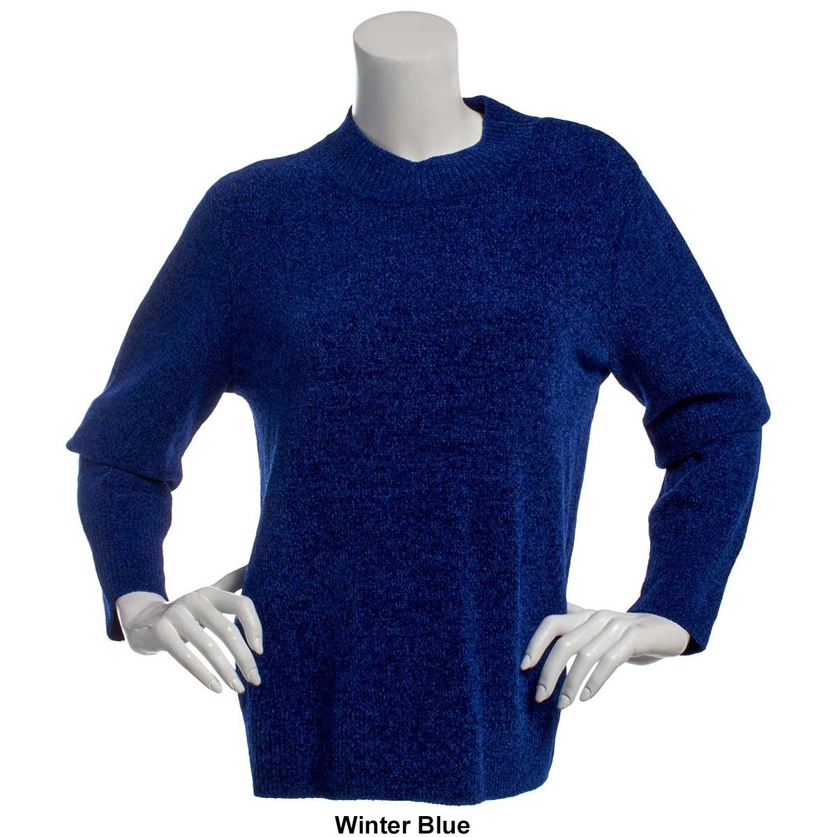 Petites Napa Valley Long Sleeve Chenille Mock Neck Sweater