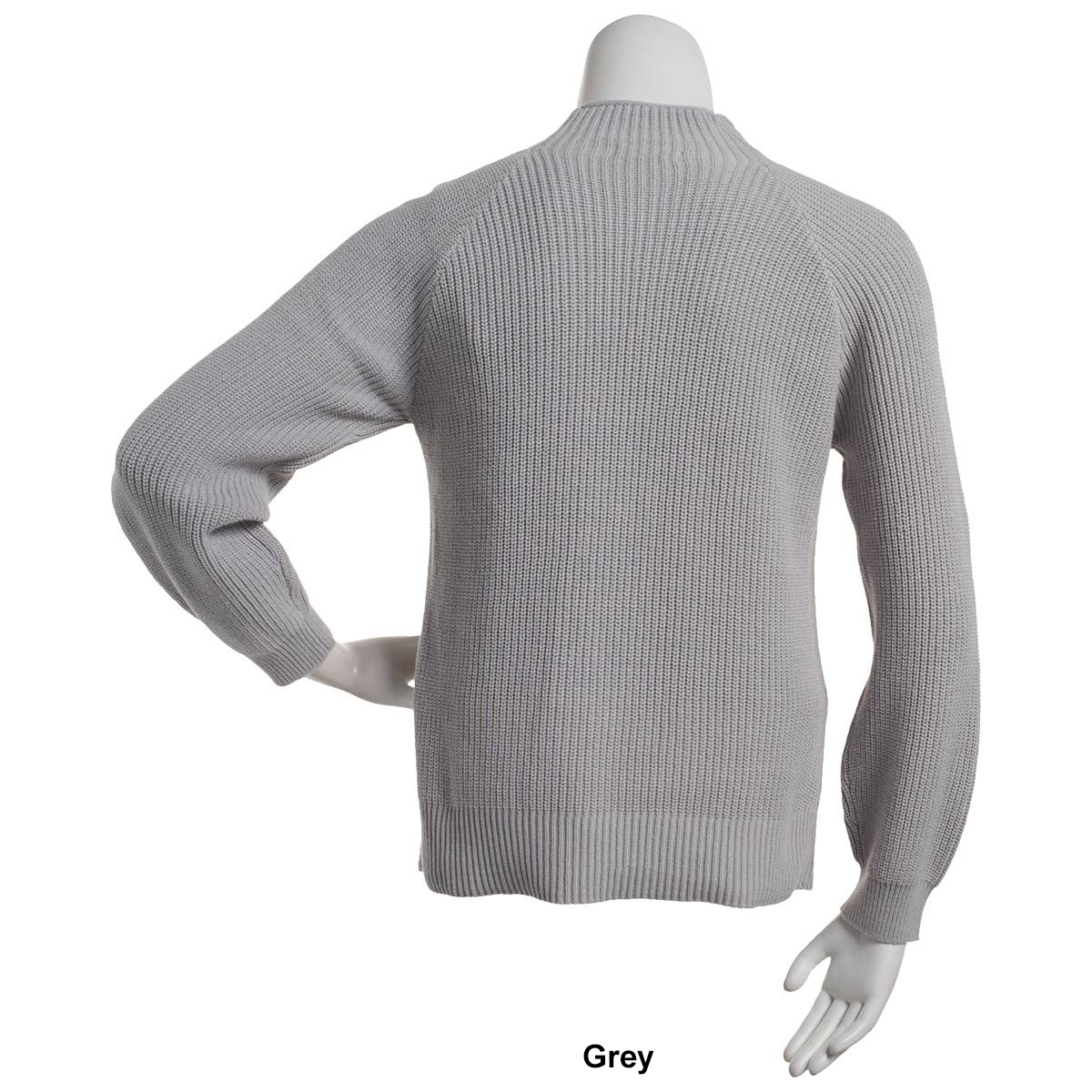 Petite Napa Valley Long Sleeve Mock Neck Cable Front Sweater