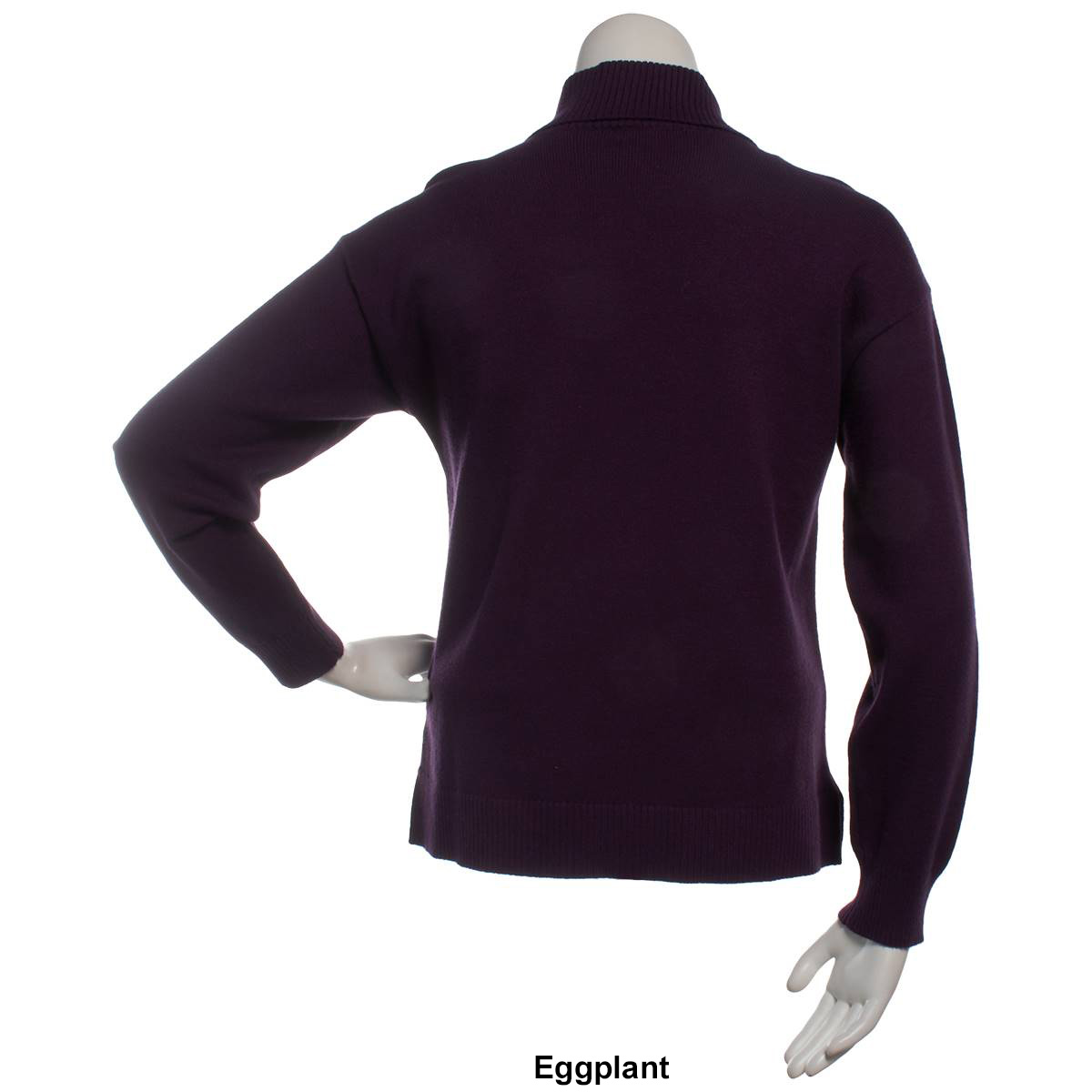 Petites Napa Valley Long Sleeve Cable Front Turtleneck Sweater