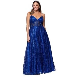 Juniors Plus Blondie Nites Glitter Sweetheart A-Line Dress alternate view