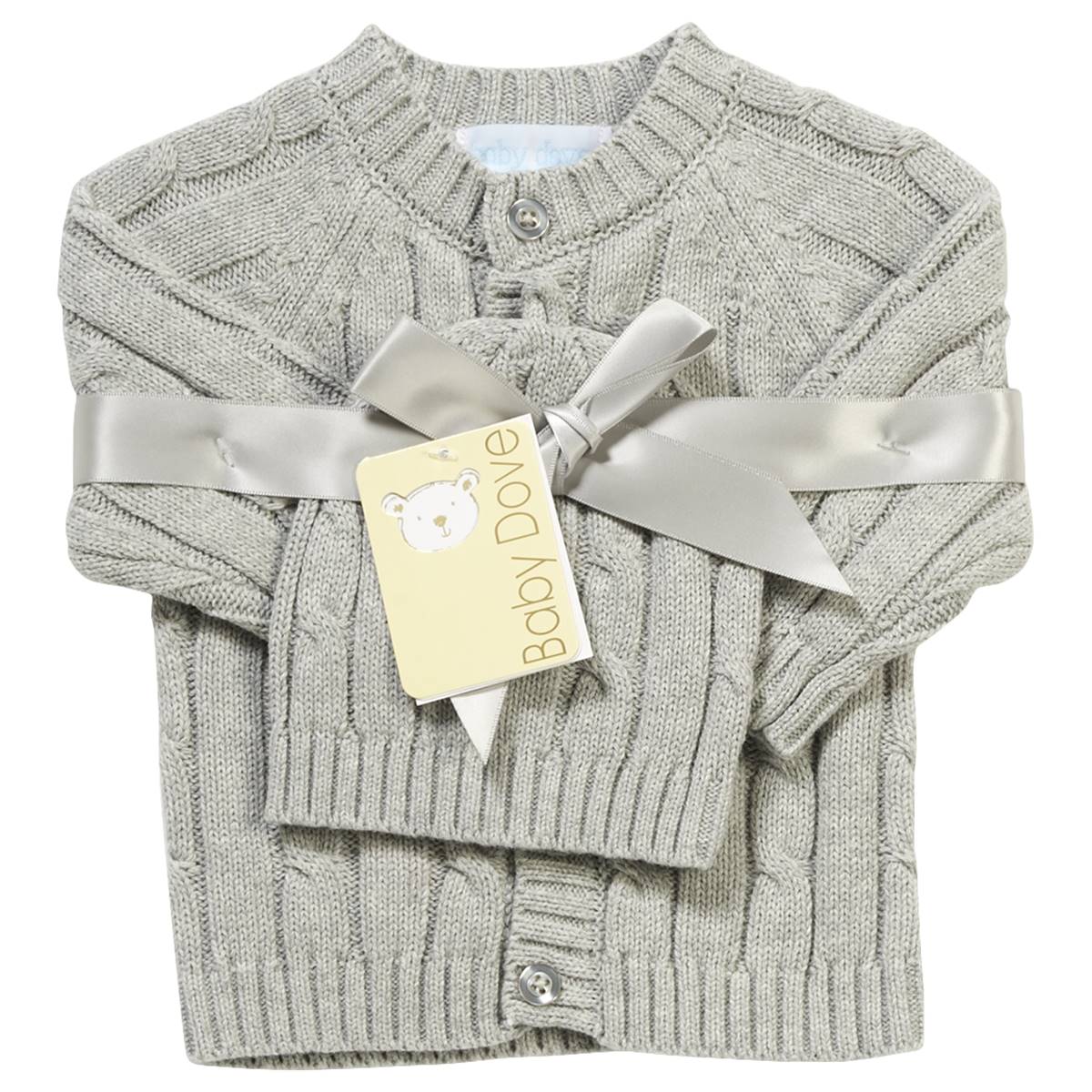 Baby Boy (NB-6M) Baby Dove Grey Knit Cardigan Sweater W/Hat