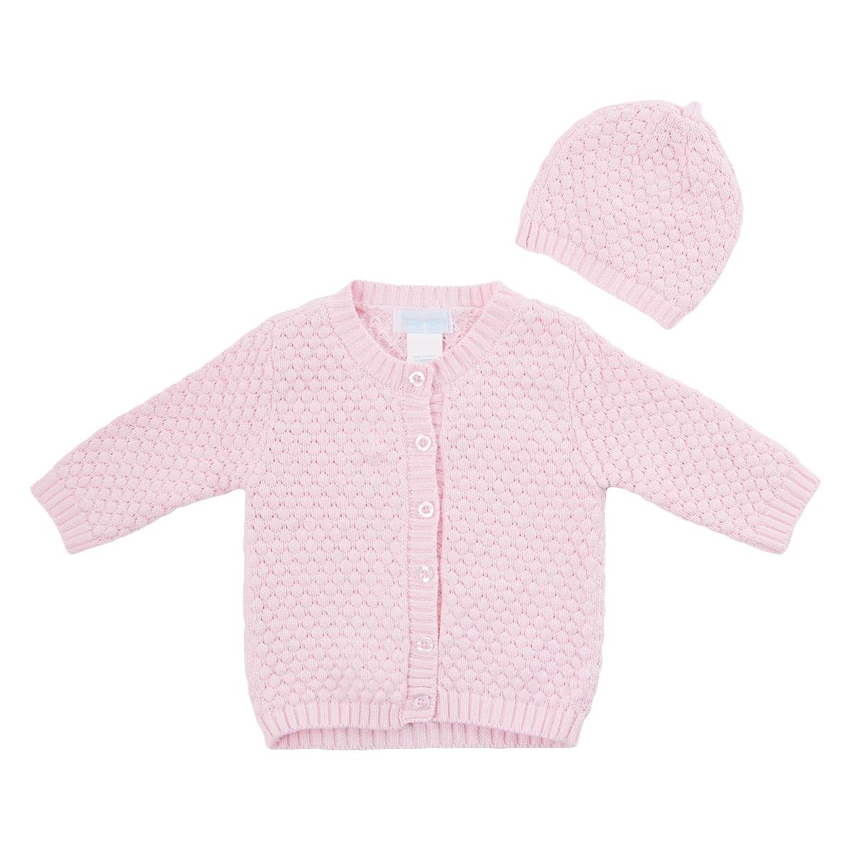 Baby Girl (NB-6M) Baby Dove Popcorn Sweater W/Hat