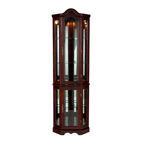 Southern Enterprises Lighted Corner Curio Cabinet