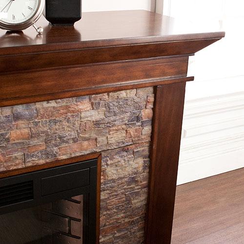 Southern Enterprises Simulated Stone Electric Fireplace alternate view
