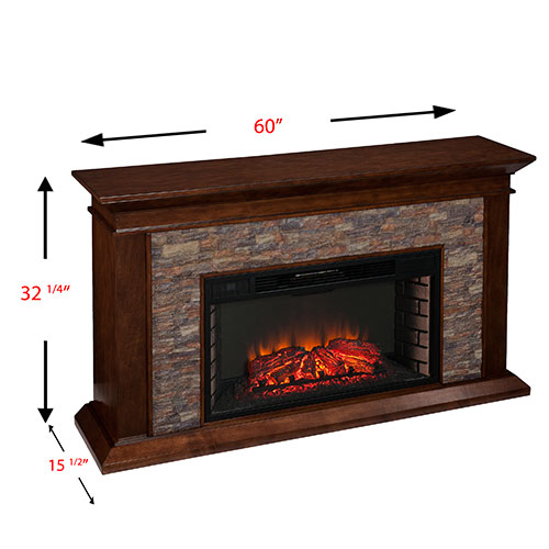 Southern Enterprises Simulated Stone Electric Fireplace