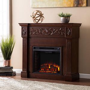 Southern Enterprises Carved Electric Fireplace