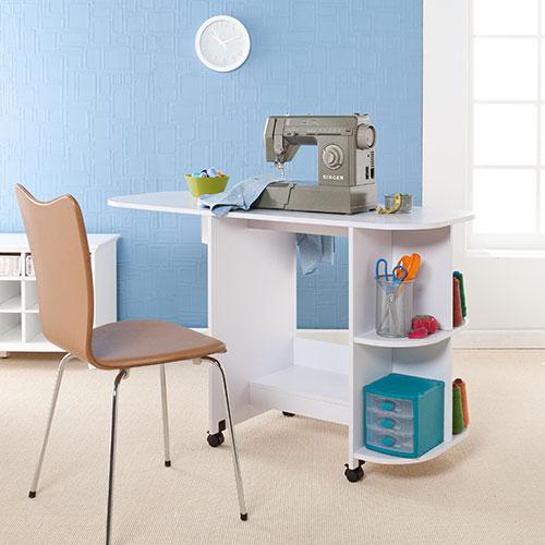 Southern Enterprises White Folding Sewing Table