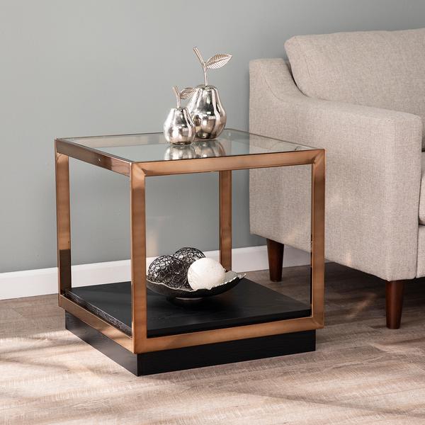 Southern Enterprises Lexina Glass End Table