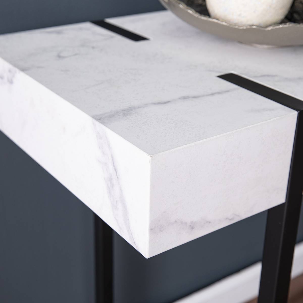 Southern Enterprises Rangley Modern Faux Marble Console Table