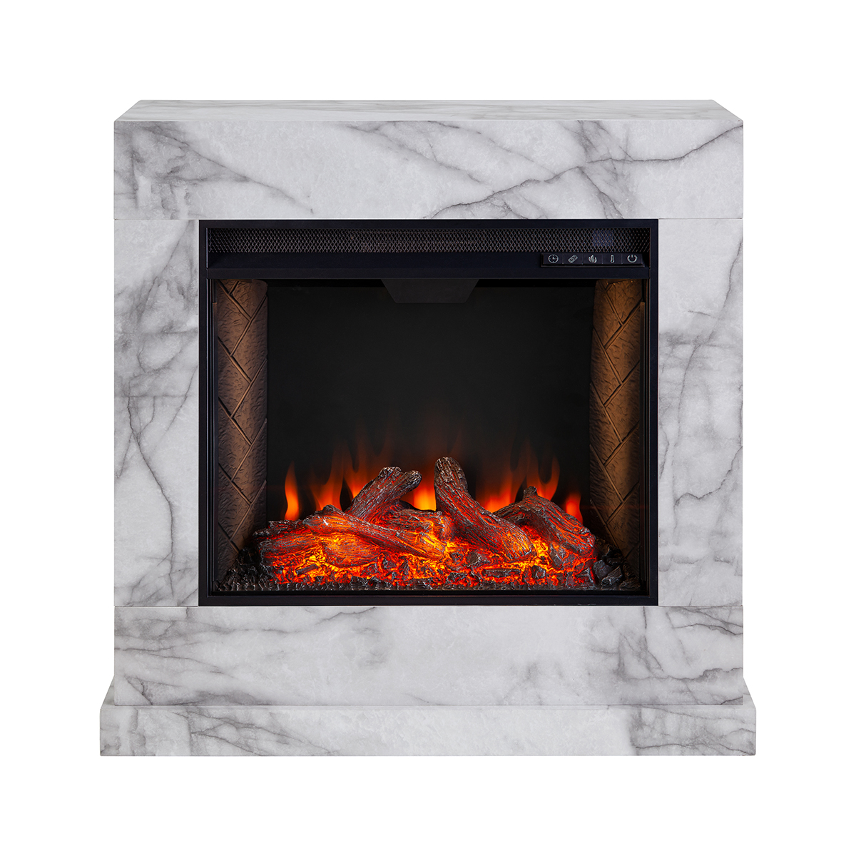 Southern Enterprises Dendale Faux Marble Fireplace With Alexa