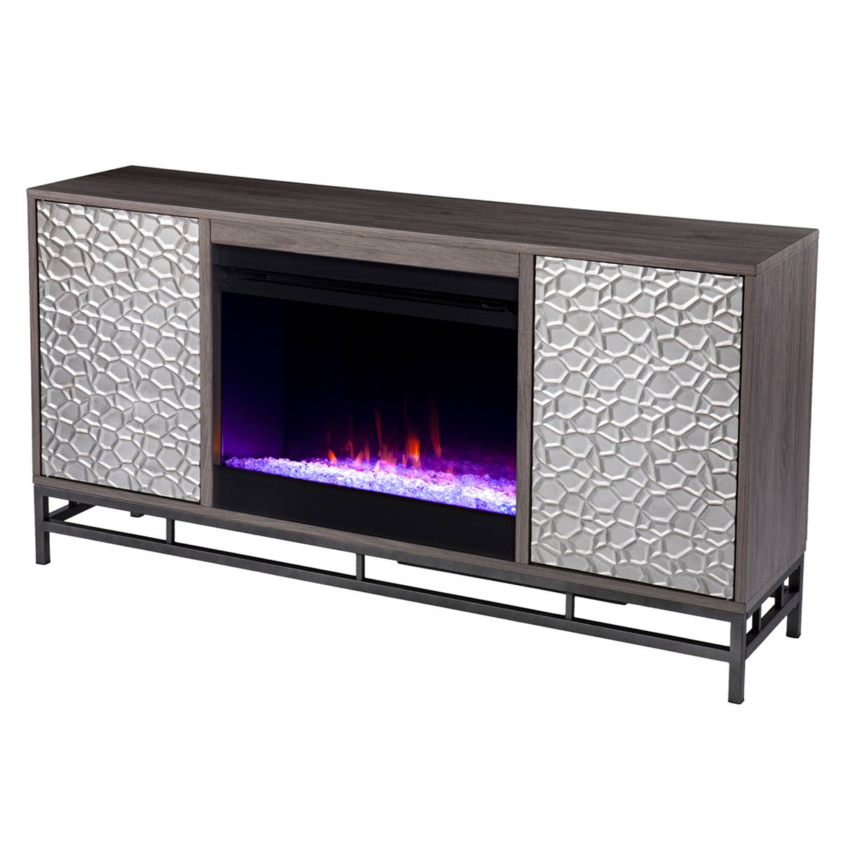 Southern Enterprises Hollesborne Color Changing Fireplace