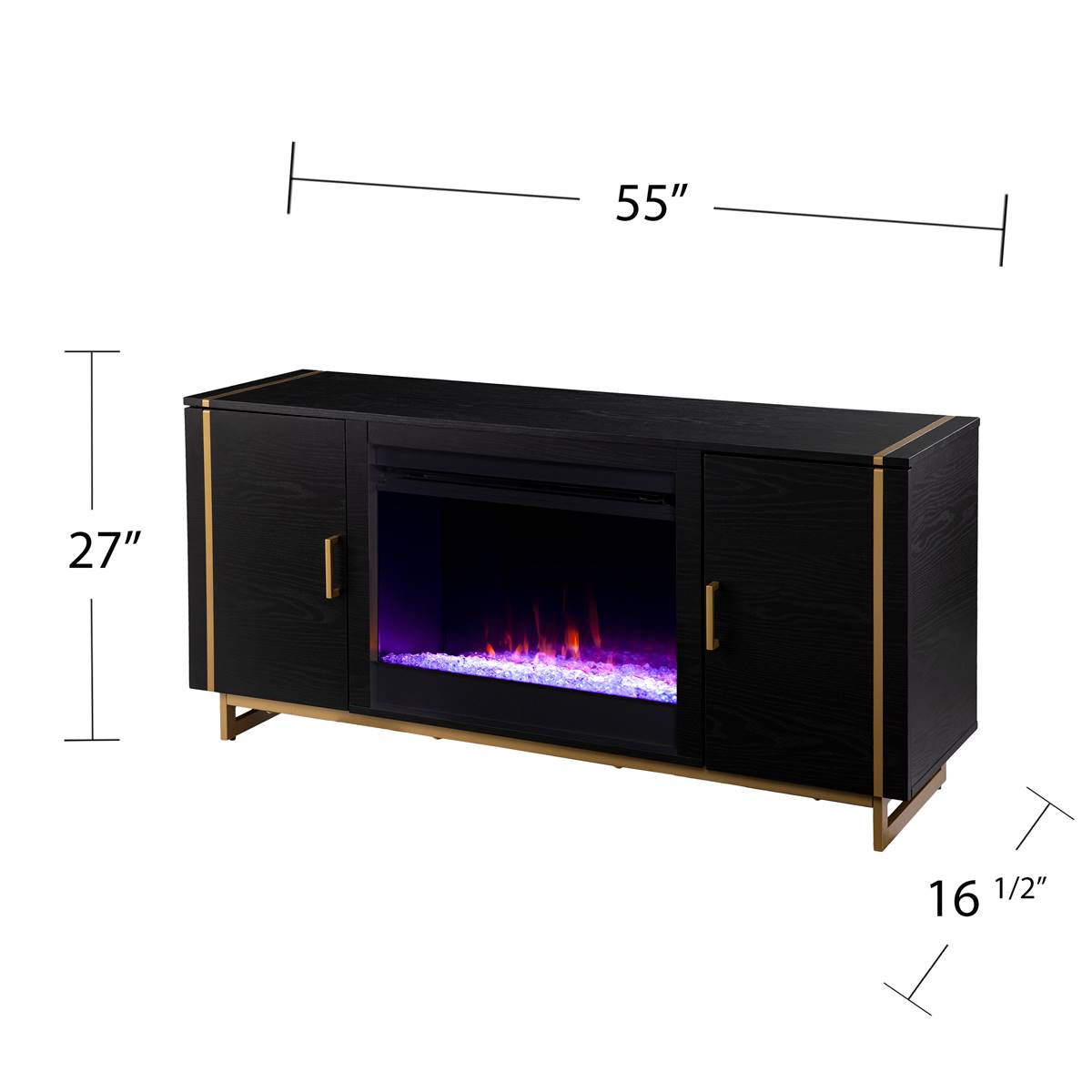 Southern Enterprises Biddenham Color Changing Fireplace Console