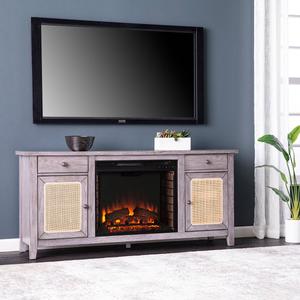 Southern Enterprises Edderton Electric Fireplace w/ Media Storage