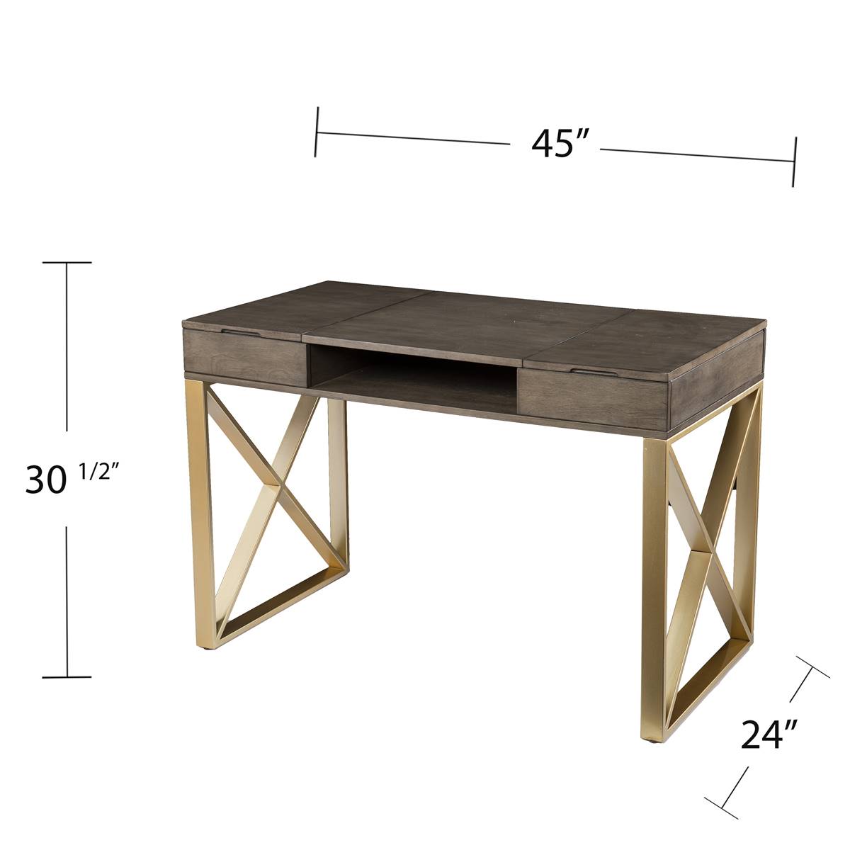 Southern Enterprises Bardmont Two-Tone Desk W/ Storage