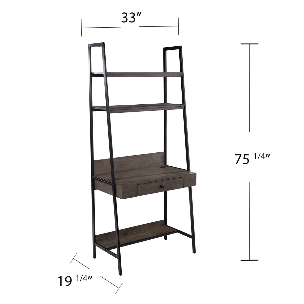 Southern Enterprises Lizvan Industrial Ladder Desk W/ Storage