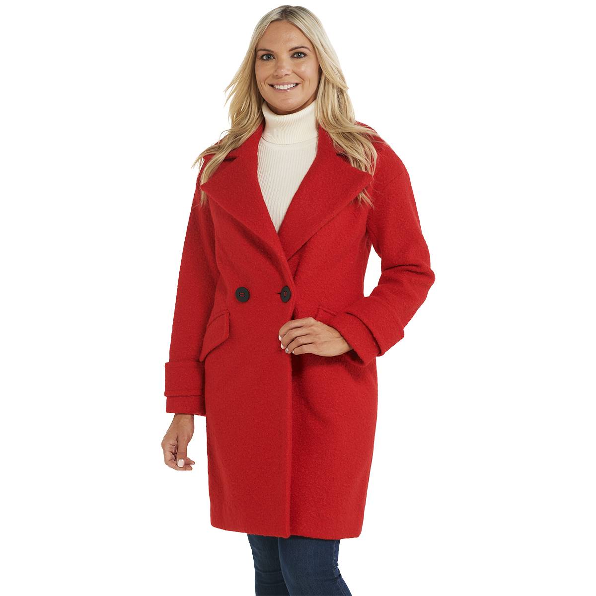 Womens BCBG 37in. Double Breasted Wool Coat
