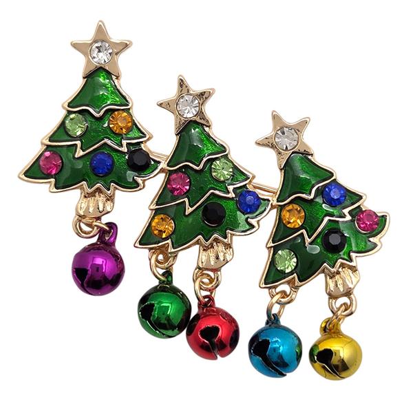 Triple Christmas Tree Jingle Bells Pin