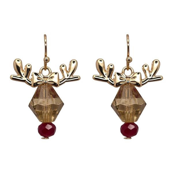 Beaded Reindeer Antlers Drop Earrings