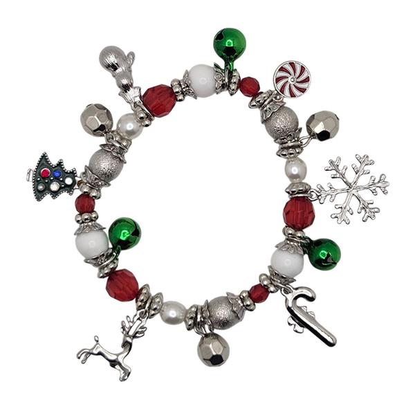 Jingle Bell Bracelet with Stars/Trees/Stocking Charms