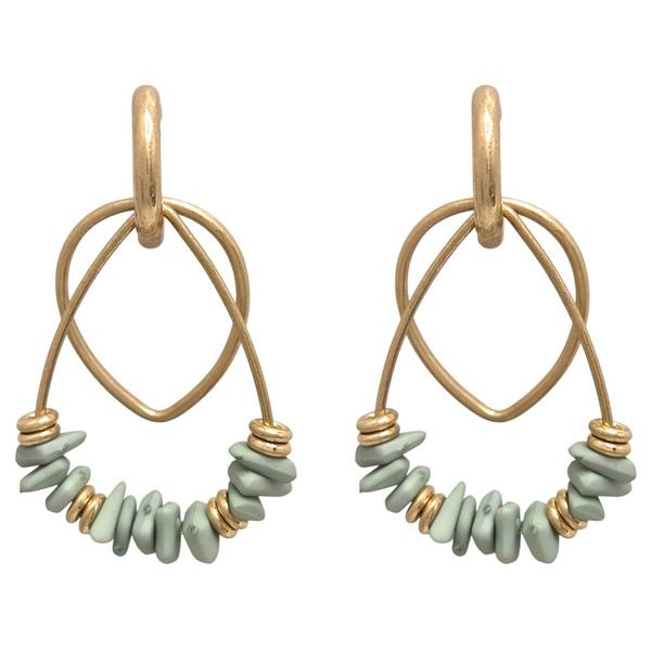 Ashley Cooper(tm) Double Teardrop Hoop Drop Bead Earrings