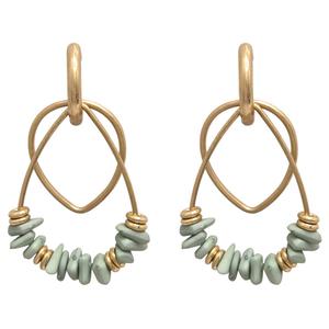 Ashley Cooper(tm) Double Teardrop Hoop Drop Bead Earrings
