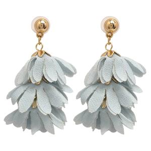 Ashley Cooper(tm) Gold-Tone Fabric Petal Drop Earrings