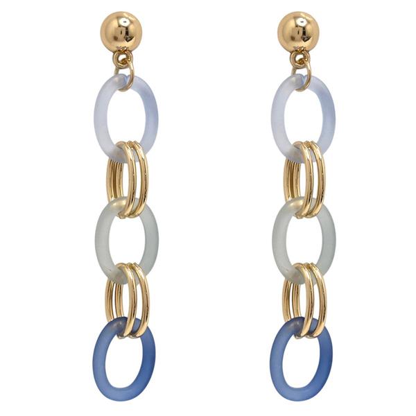 Ashley Cooper(tm) Gold-Tone Blue Oval Drop Earrings
