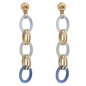 Ashley Cooper(tm) Gold-Tone Blue Oval Drop Earrings