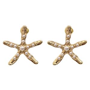 Ashley Cooper(tm) Gold-Tone Starfish Earrings with Pearls