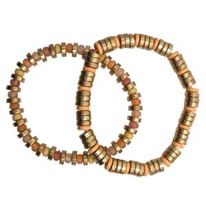 Ashley Cooper(tm) Pink/Peach 2pc. Stretch Bracelet Set