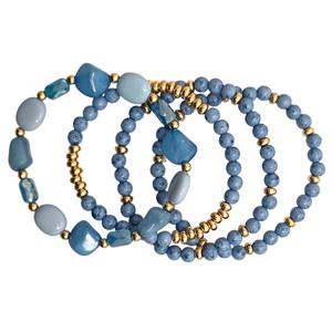 Ashley Cooper(tm) Blue Swirl 4pc. Stretch Bracelet Set