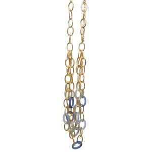 Ashley Cooper(tm) Gold-Tone Blue Hue 3-Row Chain Necklace