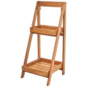 27in. Step Brown Wooden Plant Stand