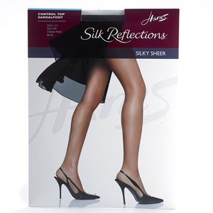 Womens Hanes(R) Silk Reflections Sheer Sandal Foot Pantyhose