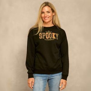 Womens Tru Self Long Sleeve Spooky Graphic Sweatshirt