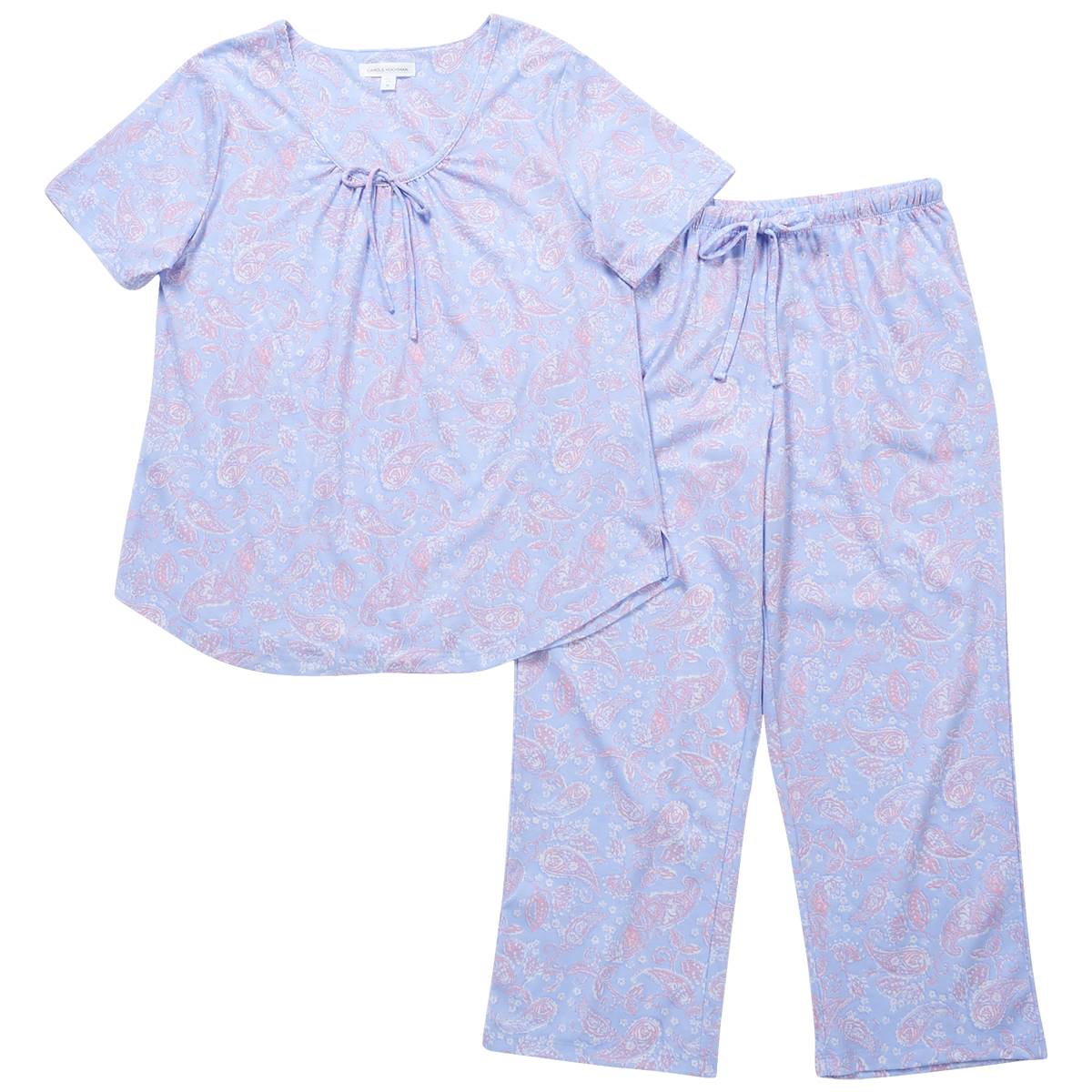 Petite Carole Hochman Short Sleeve Paisley Capri Pajama Set