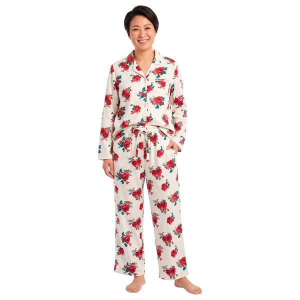 Womens Carole Hochman Floral Long Sleeve Pajama Set