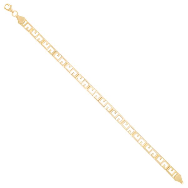 Gold One(tm) 1kt. Yellow Gold Greek Key Design Link Bracelet