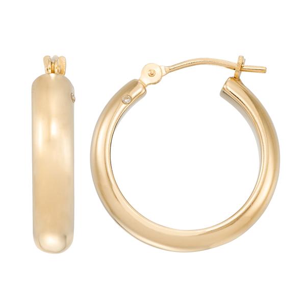 Evergold 14kt. Gold Over Resin 18mm Polished Hoop Earrings