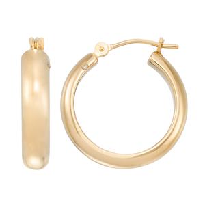 Evergold 14kt. Gold Over Resin 18mm Polished Hoop Earrings