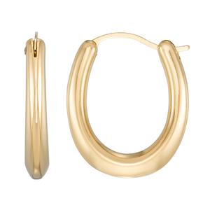 Evergold 14kt. Gold Over Resin Graduated Oval Hoop Earrings